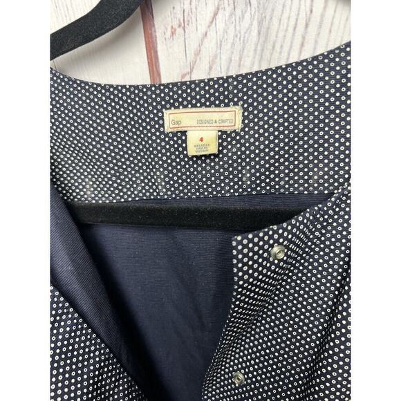 Gap Design And Crafted Fit And Flare Dress 1/2 Sleeves Black And White Size 4 - Picture 5 of 9
